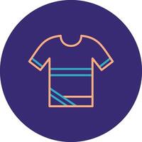 camisa línea dos color circulo icono vector