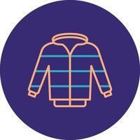 chaqueta línea dos color circulo icono vector