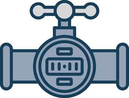 Water Tap Line Filled Grey Icon vector