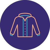 Coat Line Two Color Circle Icon vector