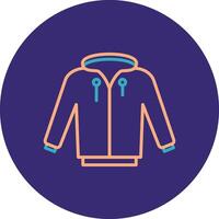 Hoodie Line Two Color Circle Icon vector