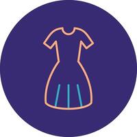 Dress Line Two Color Circle Icon vector