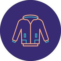Jacket Line Two Color Circle Icon vector