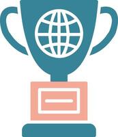 World Glyph Two Color Icon vector