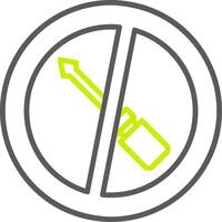 No Screwdriver Line Two Color Icon vector