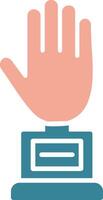 Hand Glyph Two Color Icon vector