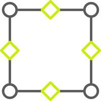 línea de nodos icono de dos colores vector