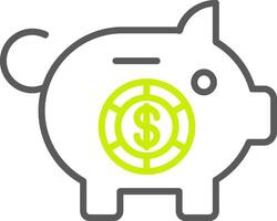Piggy Bank Line Two Color Icon vector