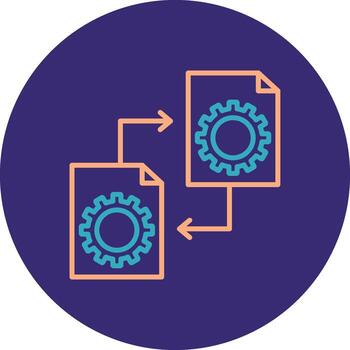 File Management Line Two Color Circle Icon vector