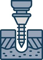 Drilling Line Filled Grey Icon vector