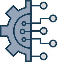 Technology Line Filled Grey Icon vector