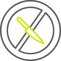 No Knife Line Two Color Icon vector