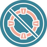 Prohibited Sign Glyph Two Color Icon vector