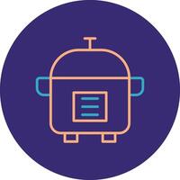 Slow Cooker Line Two Color Circle Icon vector