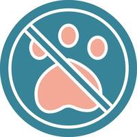 Prohibited Sign Glyph Two Color Icon vector