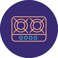 Hob Line Two Color Circle Icon vector