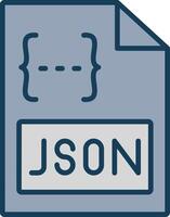 json línea lleno gris icono vector