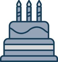 Cake Line Filled Grey Icon vector