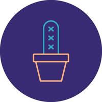 Cactus Line Two Color Circle Icon vector