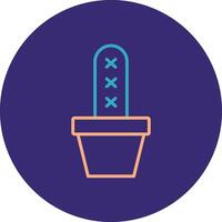 Cactus Line Two Color Circle Icon vector