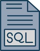 Sql Line Filled Grey Icon vector