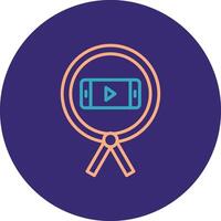 Phone Line Two Color Circle Icon vector
