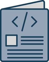 Script Line Filled Grey Icon vector