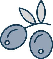 Olives Line Filled Grey Icon vector
