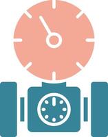 Pressure Gauge Glyph Two Color Icon vector