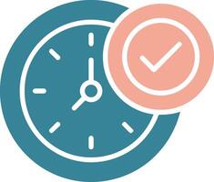 Clock Glyph Two Color Icon vector