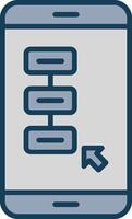 Tasks Line Filled Grey Icon vector