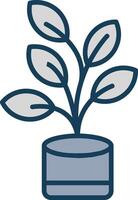 Ficus Line Filled Grey Icon vector