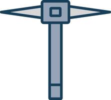 Pickaxe Line Filled Grey Icon vector