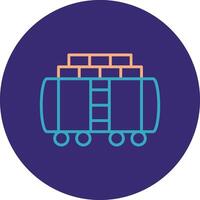 Train Cargo Line Two Color Circle Icon vector