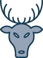 Deer Line Filled Grey Icon vector