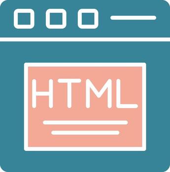 Html Glyph Two Color Icon vector