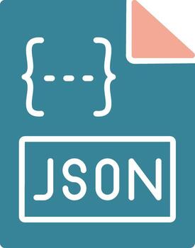 Json Glyph Two Color Icon vector