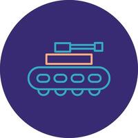 Tank Line Two Color Circle Icon vector