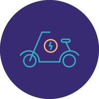 Scooter Line Two Color Circle Icon vector