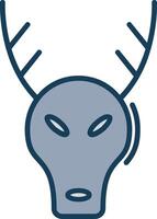 Stag Line Filled Grey Icon vector