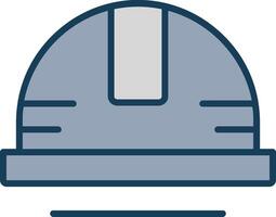 Helmet Line Filled Grey Icon vector