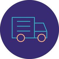 Truck Line Two Color Circle Icon vector