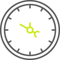 icono de dos colores de la línea de reloj vector