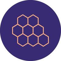 Bee Hive Line Two Color Circle Icon vector