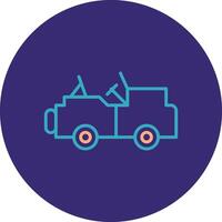 Jeep Line Two Color Circle Icon vector