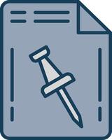 Document Line Filled Grey Icon vector