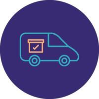 Van Line Two Color Circle Icon vector