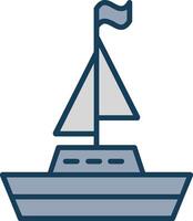 Boat Line Filled Grey Icon vector