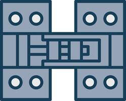 Hinge Line Filled Grey Icon vector