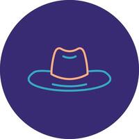 Hat Line Two Color Circle Icon vector